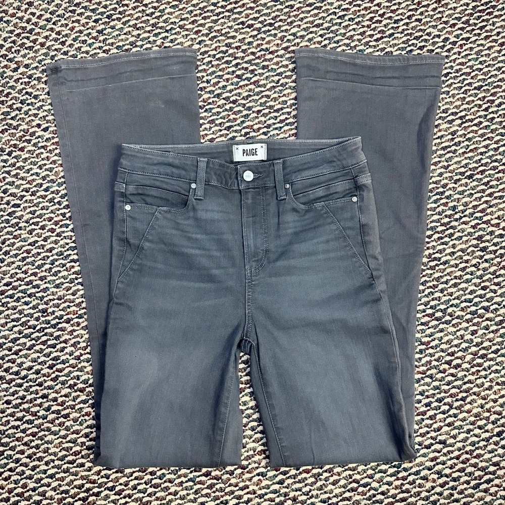 PAIGE Women's Flare Jeans in Charcoal Gray